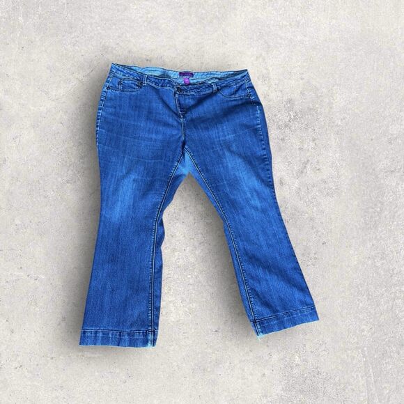 Loop 18 Women's Size 25 High Rise Wide Leg Medium Wash Denim Blue Jeans - Picture 3 of 4